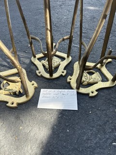 Lot Of 3 English Horse Saddle Wall Rack Solid Brass Nice Condition 21”x10”