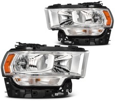 Headlamp For 2019-2024 Ram 2500 3500 Chrome Housing Headlights Assembly Pair