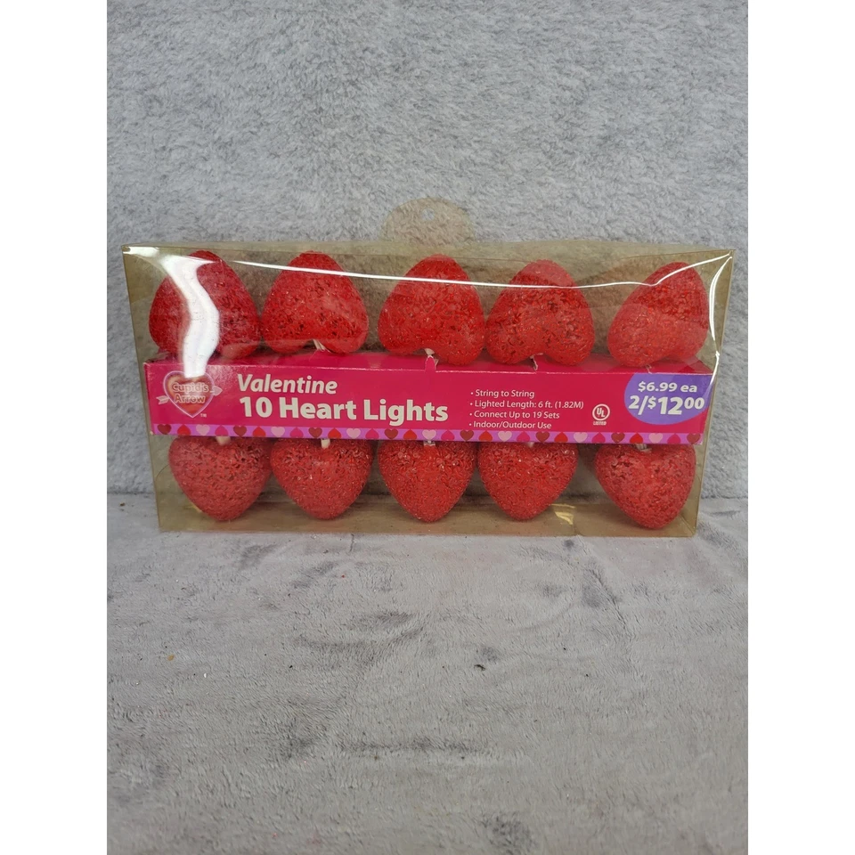 Cupidos Flecha San Valentín 10 Luces Corazón Cadena a Cuerda Uso Interior Exterior Foto 3 de 3