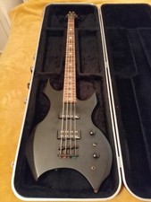 STAGG satin black gothic style Bass Guitar With Hard Case