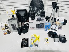 Canon EOS 70D DSLR Camera w/18-55mm 75-300mm  58mm Lenses 48GB Full Kit  UWRC