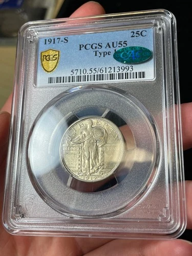 1917-S PCGS AU55 CAC Type 1 Standing Liberty Quarter