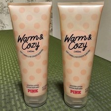 Lot of 2 Victoria's Secret WARM  COZY Scented Body Lotion Cream PINK 8 Oz New