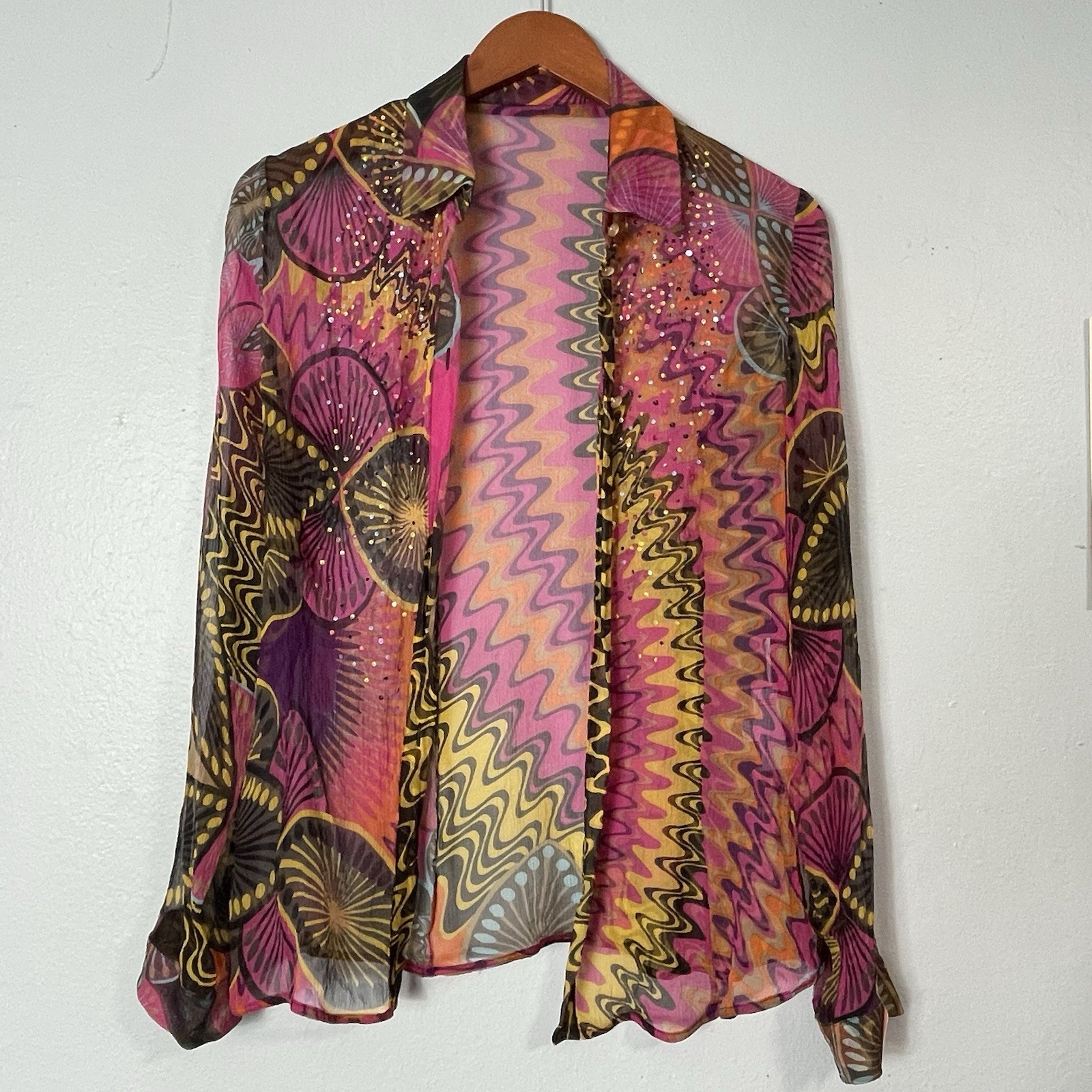 Missoni Thin Transparent Multi Colored Sequined T… - image 3