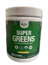 SUPER GREENS POWDER Organic Superfood Supplement 30 Servings By NESTED NATURALS