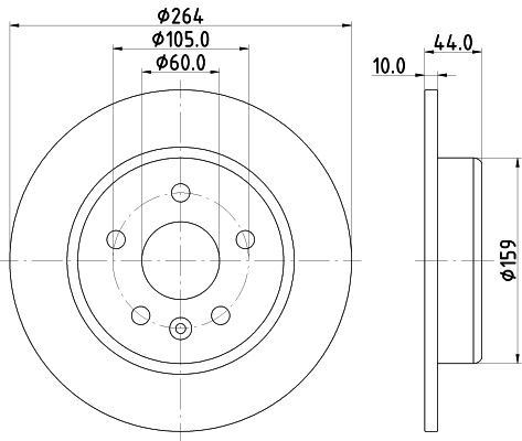 HELLA 8DD 355 122-751 BRAKE DISC Rear (PAIR)
