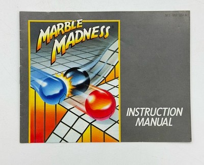MANUAL ONLY Nintendo NES Marble Madness NES-MV-USA GUC SHIPS FREE NO TRACKING