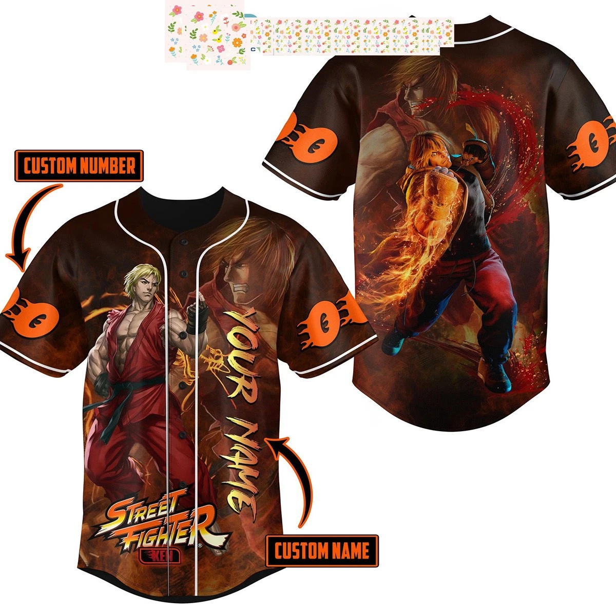 Street Fighter Capcom Personalized Baseball Jersey