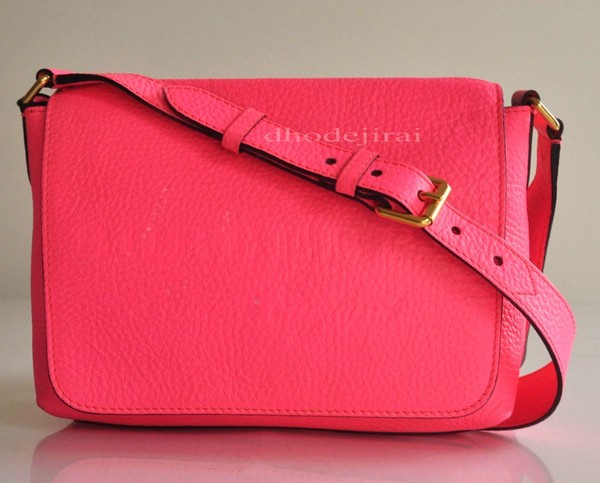 $1425 Authent BURBERRY Small Embossed Leather Burleigh Crossbody/Bag Womens Pink