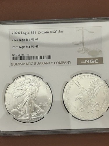 2026 Eagle S$1 2-Coin NGC Set MS69 American Silver Eagle 🦅