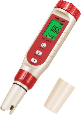 VIVOSUN 4-in-1 Digital pH Meter with pH/TDS/EC/Temp Function, 0-14.0 pH Measurem