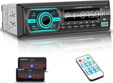 Single DIN Marine Radio Bluetooth Car Stereo, Boat Stereo Receiver Marine Head U