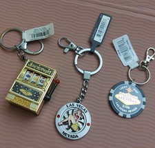 3pcs set Brand New Las Vegas Keychain Lot Lucky chip slot