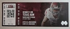 Mississippi State Texas A&M Aggies Football Ticket 10/27 2018 Aeris Williams Pic