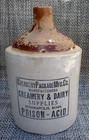 VINTAGE RED WING BROWN TOP BRISTOL GLAZE ADVERTISING STONEWARE SHOULDER JUG