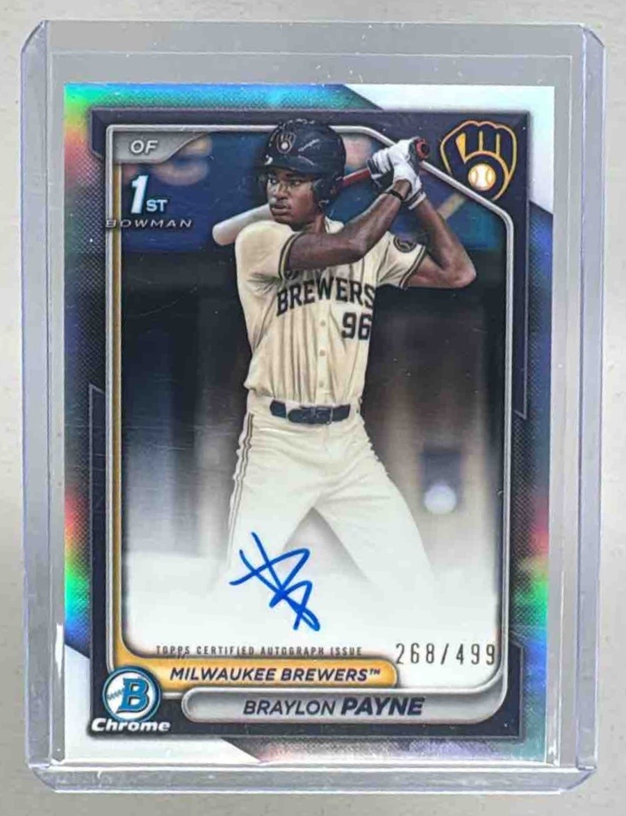 Braylon Payne 2024 Bowman Draft #CPA-BP Refractor Chrome Auto 1st RC /499
