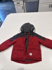 OSHKOSH BGOSH Size 4 RED BLACK COLOR HOODIE WINTER JACKET WITH INNER FOR KIDS