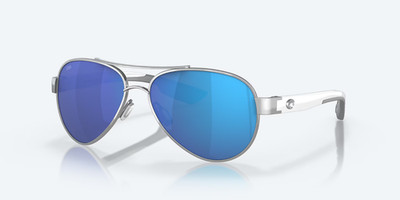 Costa Del Mar Sunglasses Loreto Silver White Blue 580G Glass POLARIZED Lens