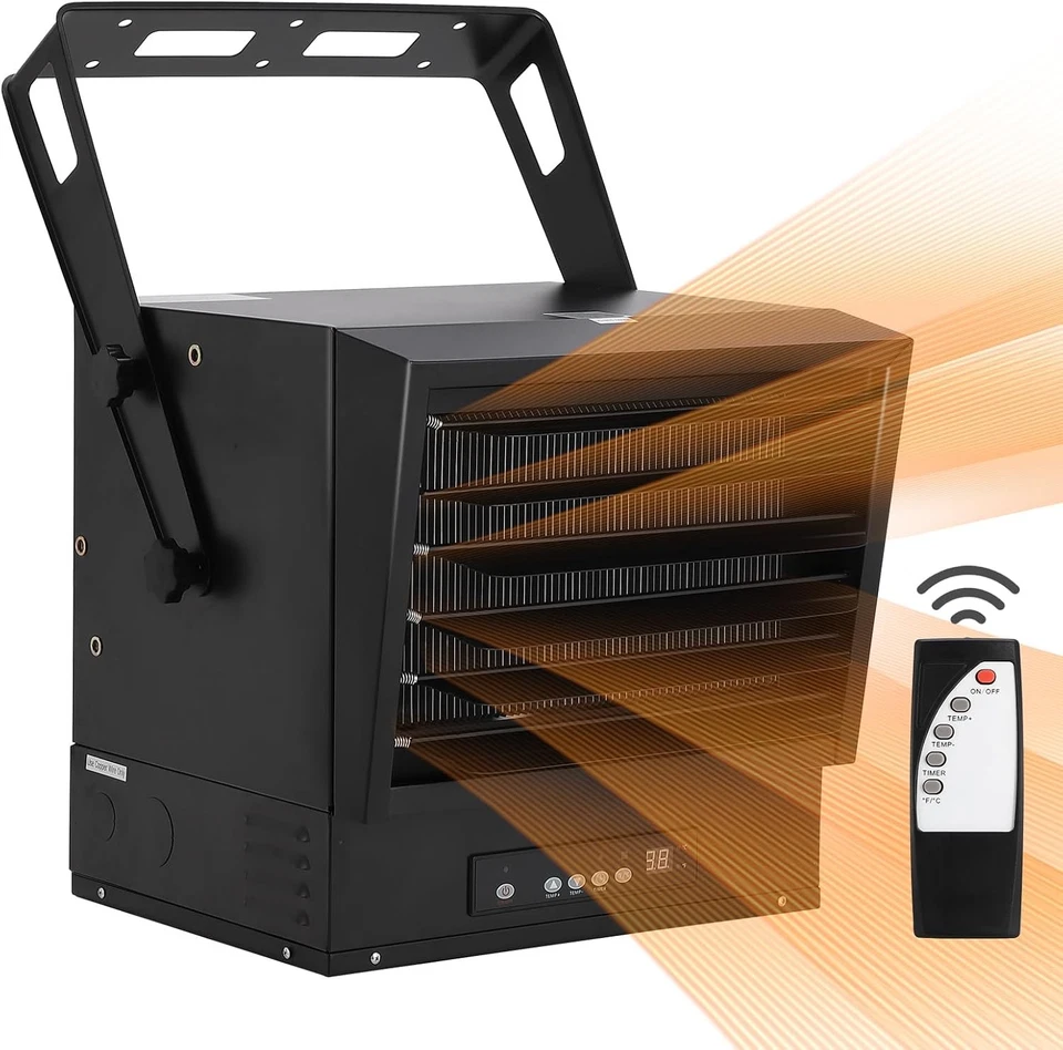 Calentador de garaje eléctrico industrial de 10000 vatios 240 V con cable montaje en techo Gara Foto 2 de 4