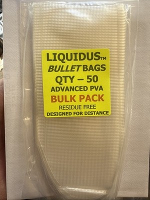Liquidus Bullet Bags Advanced PVA smart - 55mm x 135mm Pks of 50. Carp Fishing.