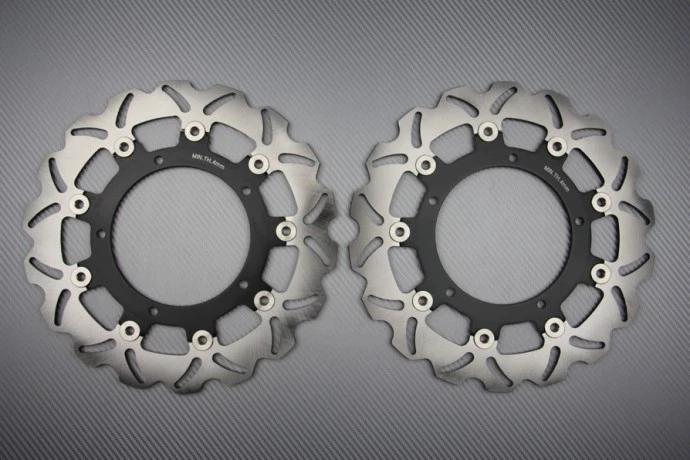 Paire Disques Frein Av Wave Flottant 300mm Pour YAMAHA MT09 Tracer 900 2015-16 - Photo 1/1