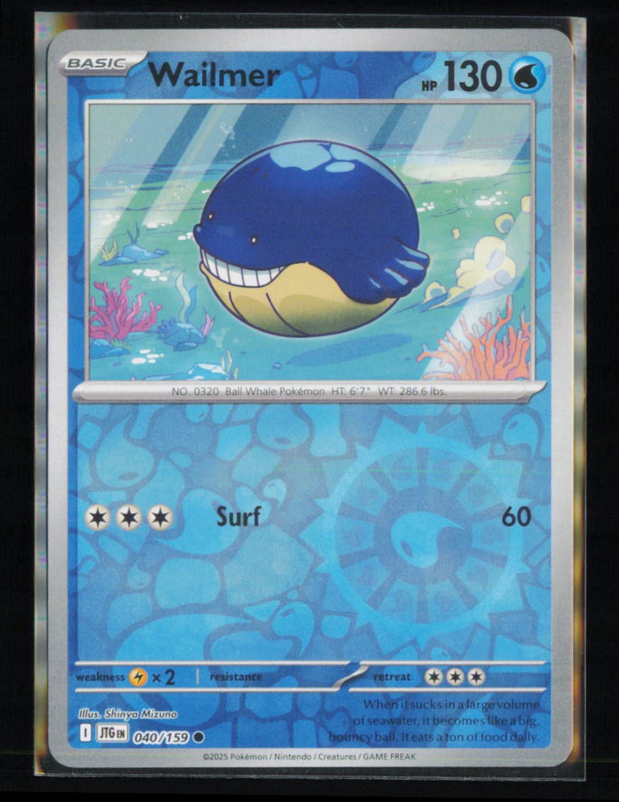 Pokemon Wailmer Journey Together 040/159 Reverse Holo NM