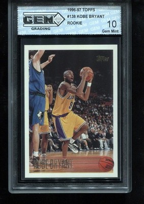 Kobe Bryant Rookie 1996-97 Topps #138 RC MVP NBA Los Angeles Lakers GEM MINT 10