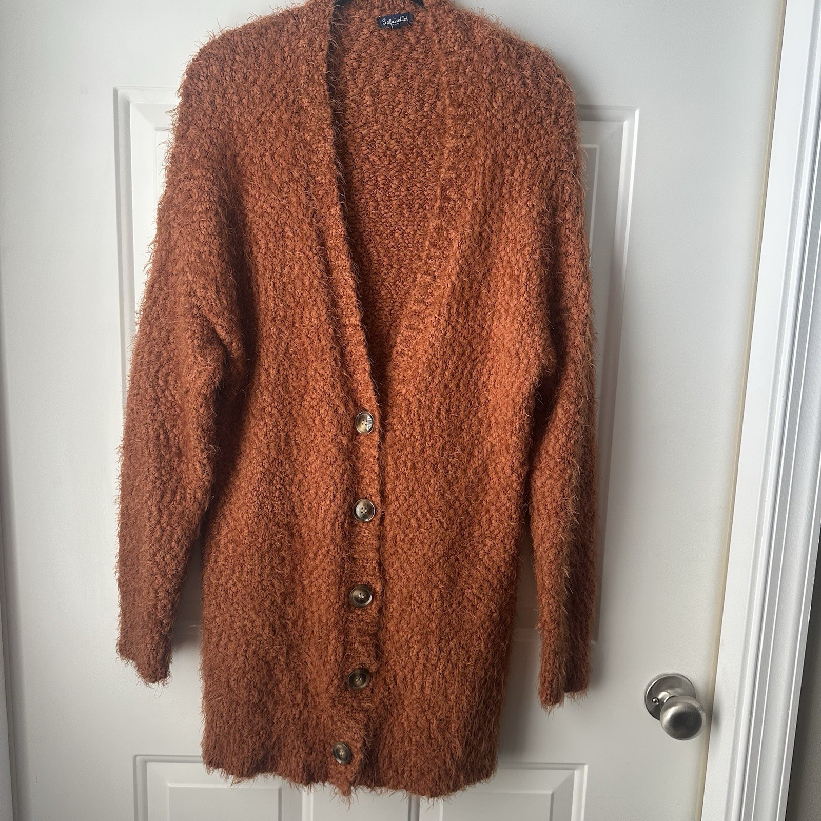 Splendid Eyelash Rust Orange Button Down Cardigan… - image 2