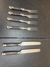 Civil War Wooden Handled Flatware 3-Tine Fork Knives NEW YORK KNIFE COMPANY