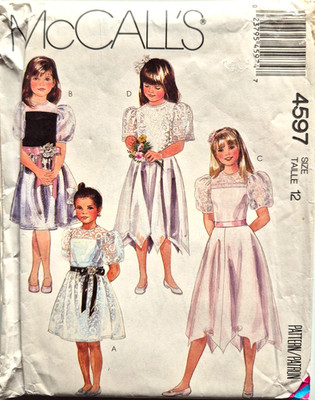 MCCALLS PATTERN 4597 DRESSES  SIZE 12  UNCUT  VINTAGE 1989   FF