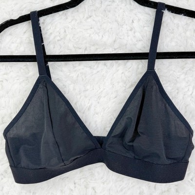 Old Navy Black Mesh Triangle Bralette Wirefree Unpadded unlined Bra Size M