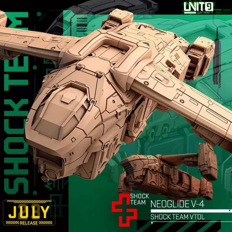 Figurine wargame Unit-9 Neoglide V4 en résine sans lignes d'impression