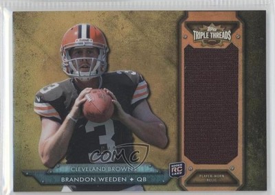 2012 Topps Triple Threads Rookie Jumbo Relic Gold 6/25 Brandon Weeden RC 1u9