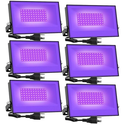 6 Pack 38W LED Black Lights, Blacklight Flood for Halloween