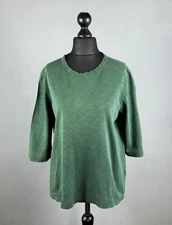 TOAST Green Loose Fit Cotton 3/4 Lightweight Tunic Top Size M