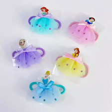 5pc Limited Official Disney Princess Elsa Snow White Hair Bobbles Tie Accessory