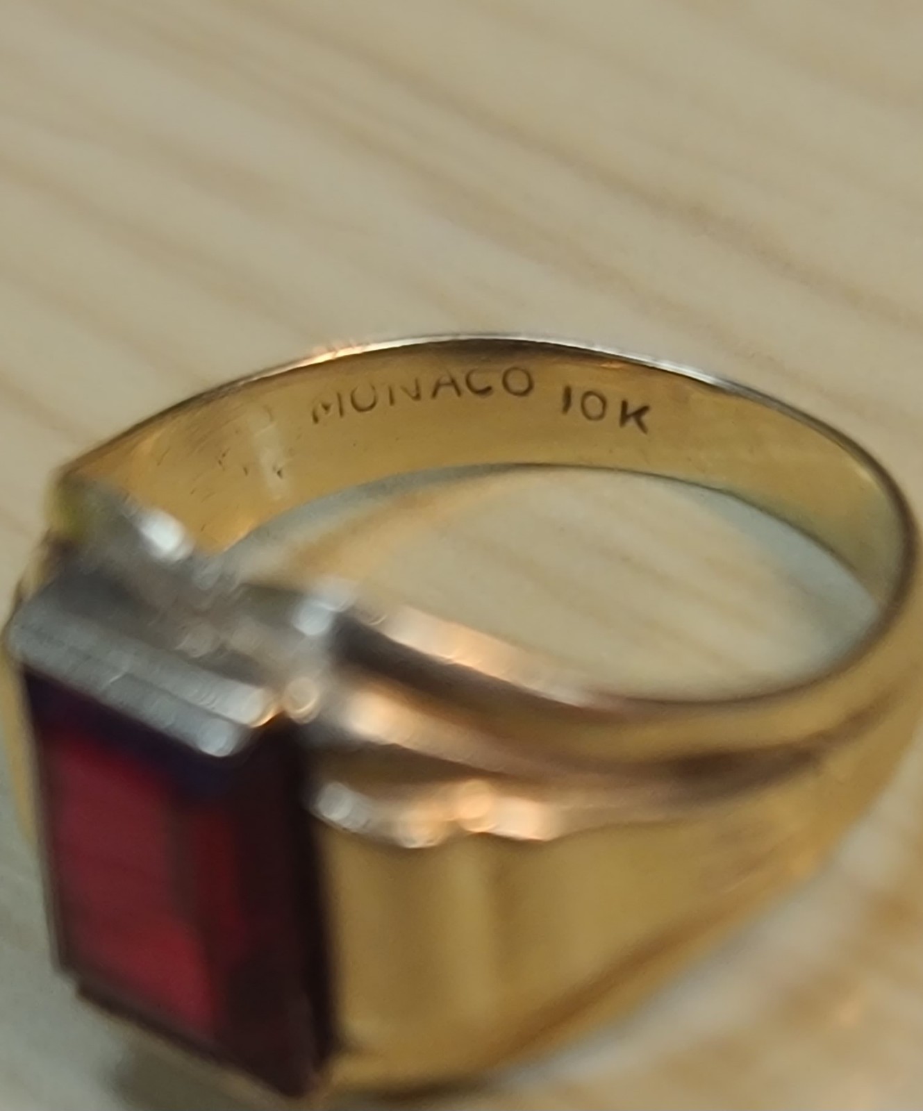 Vintage 10k Solid Yellow Gold Red Ruby Ring 4.75s… - image 17