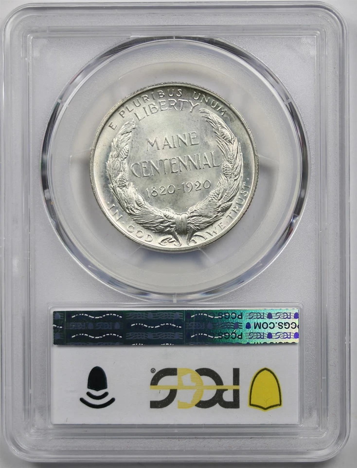 1920 Maine 50C PCGS/CAC MS 65 Early Silver Commemorative Half Dollar  - Image 2 of 4