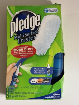 Pledge Duster Plus 1 Handle 1 Multi-Surface Spray 1 Disposable Dusters NEW