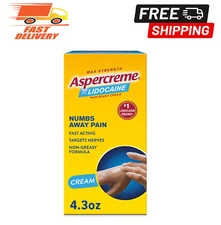 Aspercreme Lidocaine Pain Relief Cream Soothes Aggravated Nerves, 4.3 Oz.