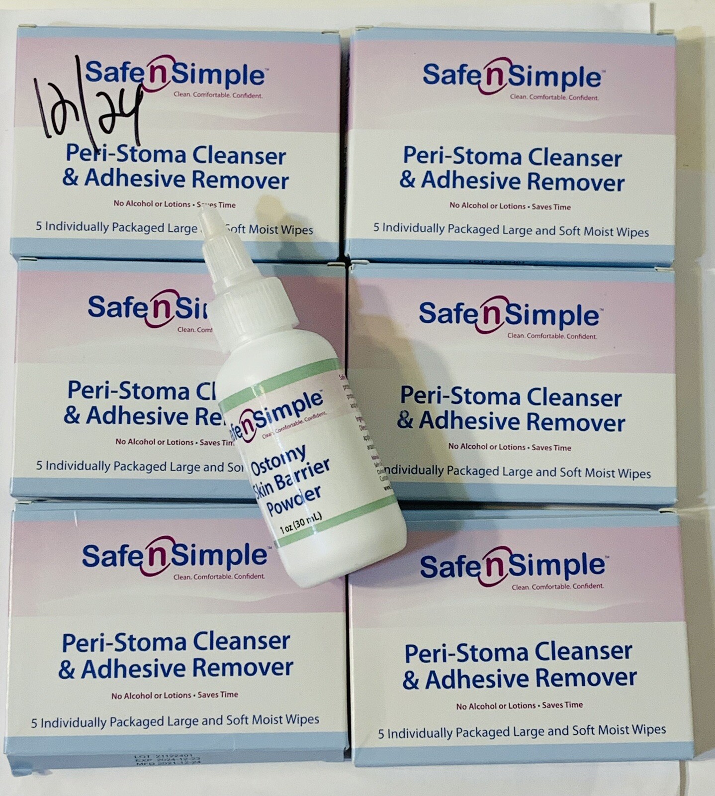 6 Boxes Safe n Simple Peri-Stoma Cleanser 6BX/5EA 2024/12 & Stoma Powder