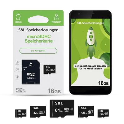micro SD Speicherkarte Memory für LG K30 (2018) 16GB 32GB 64GB 128GB 256GB Top