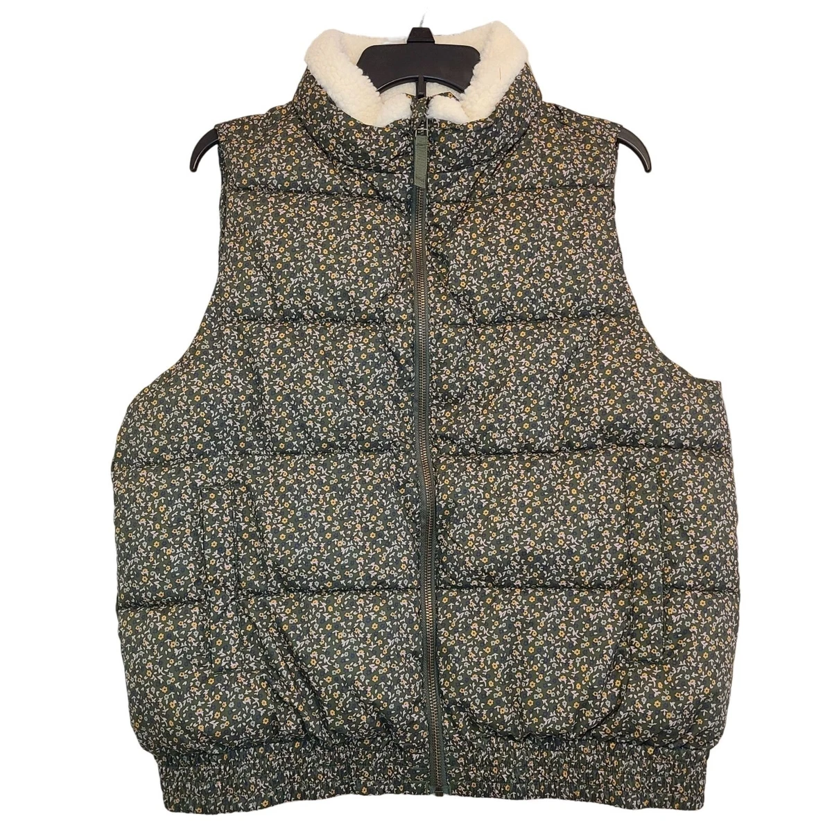 Womens floral cheap puffer vest