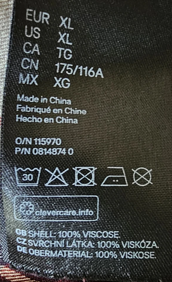 H&M Womens Shirt Top Blouse Size XL X Large Red Black White Plaid - Image 3 of 4