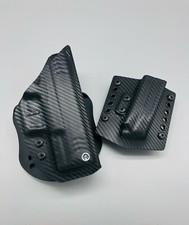 HK P30 Black Carbon Fiber Kydex OWB Holster w/ Paddle Clip & MAG POUCH USA Made