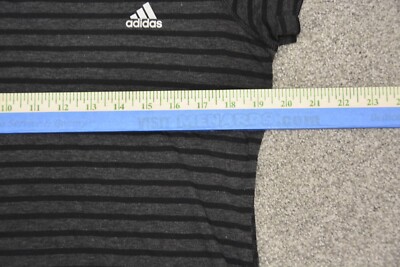 Adidas Ultimate Tee T-Shirt Womens Large Dark Gray Striped | eBay