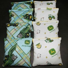 John Deere Tractor Country fabric 8 ACA Regulation Corn Hole Game Bags
