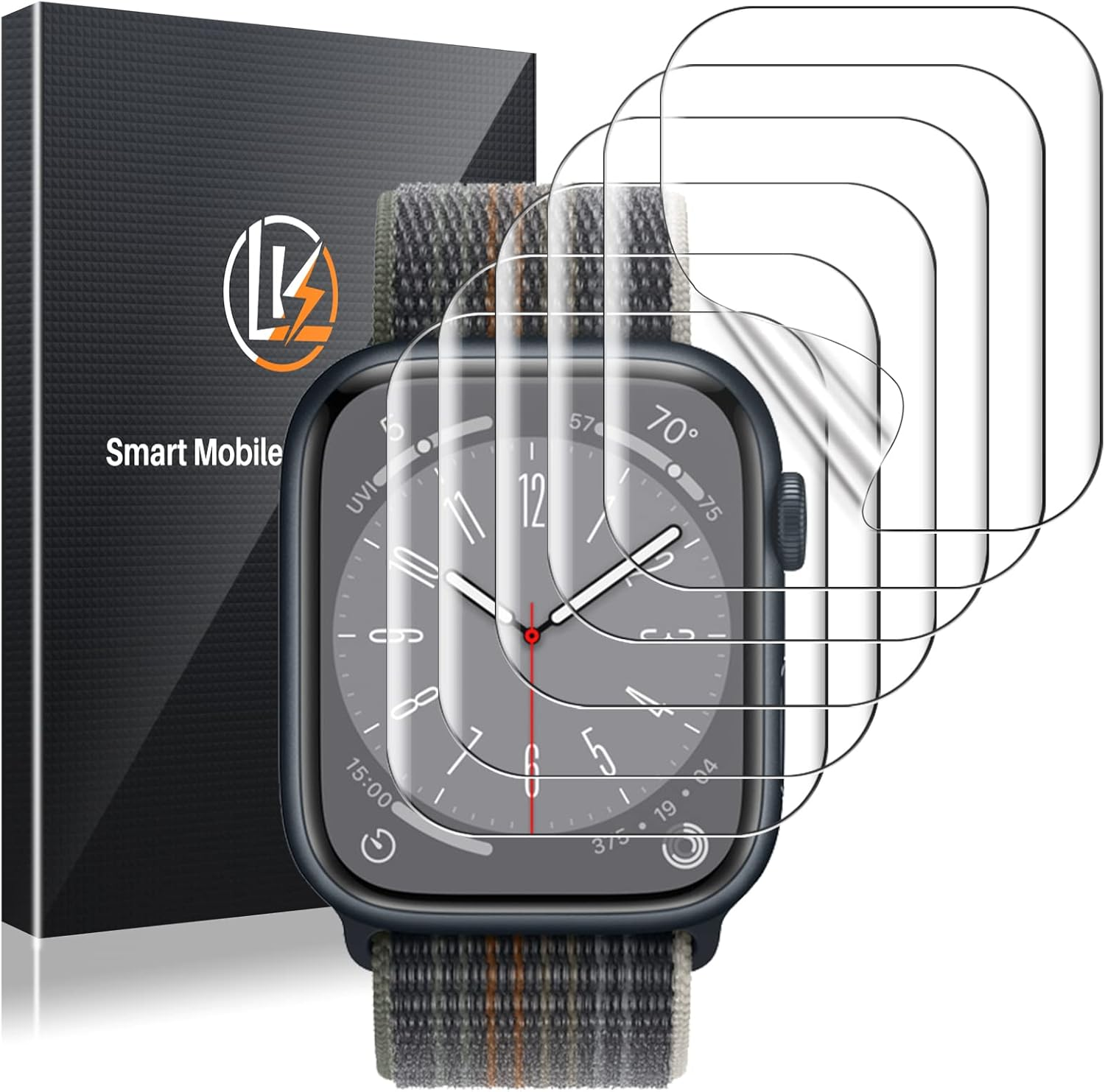 Paquete de 6 protectores de pantalla LK para Apple Watch 41Mm / 40Mm (series 8 y 7 y 6)