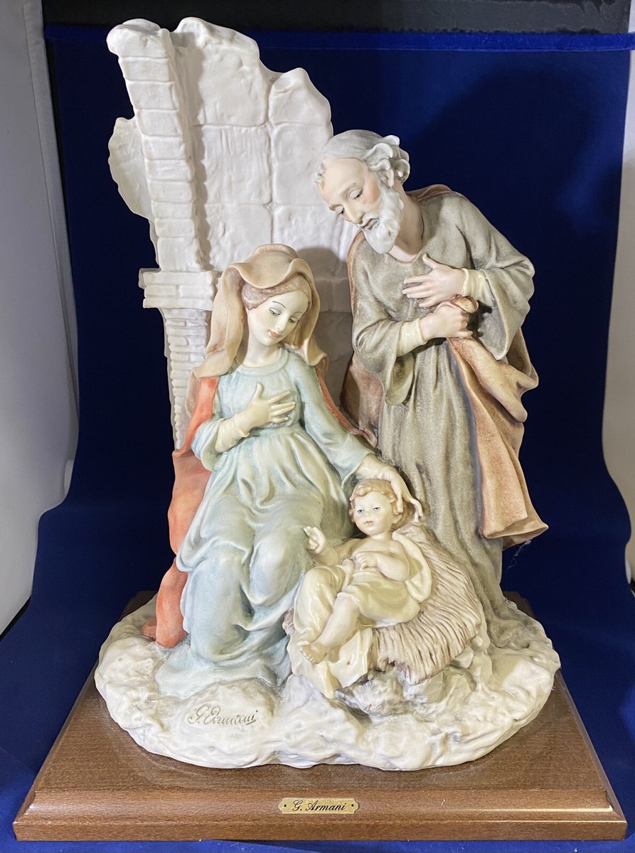 GIUSEPPE G ARMANI NATIVITY HOLY FAMILY FIGURINE SCULPTURE