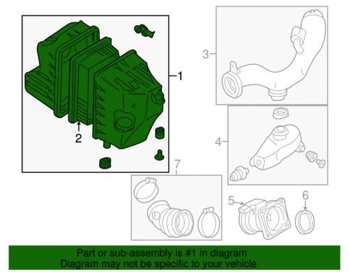 Filtro de aire y carcasa Mariner originales Ford Mercury 2005-2007 7L8Z-9600-BBRM Foto 2 de 2